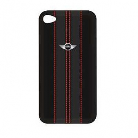 MINI Cooper Red Stripes leather back cover for iPhone 4