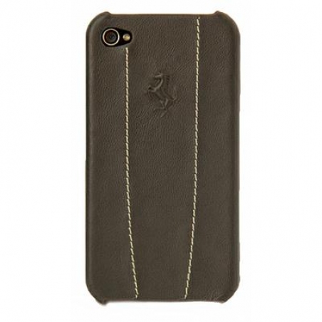 Ferrari Modena leather back cover with embossed logo for iPhone 4